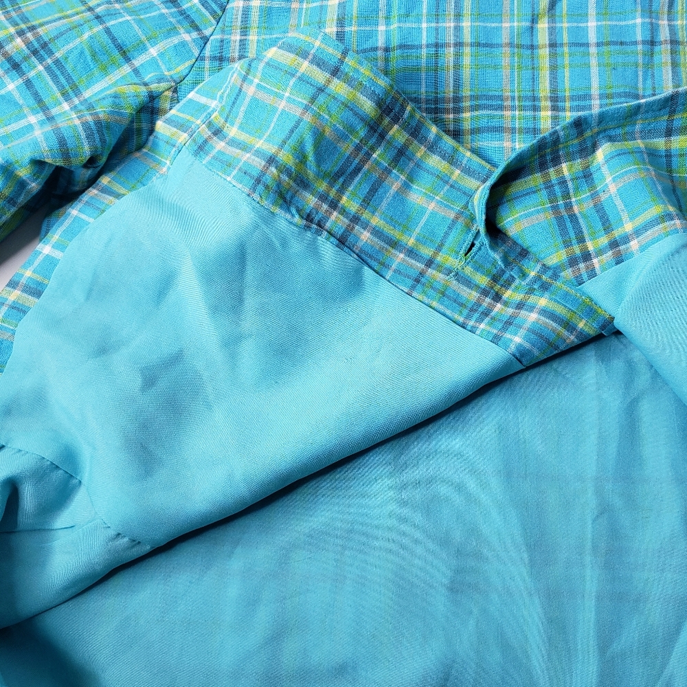 Vintage Bright Pastel Plaid Schacet Lightweight Spring Madras Vacay Harajuku Ctn - Picture 7 of 11